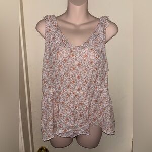 Melrose and Market. Cream Floral Blouse. Size L
